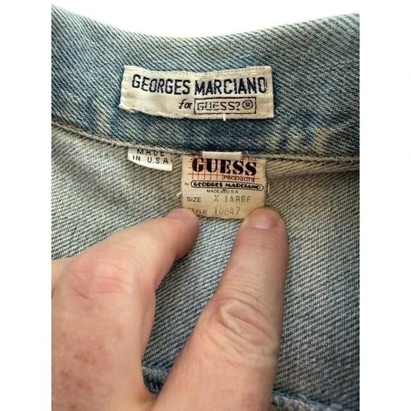 Guess Georges Marciano Women's Denim Jean Jacket Vintage 1980's 80's Size XL - Picture 4 of 7